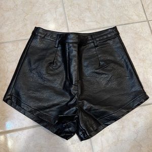 Faux leather shorts